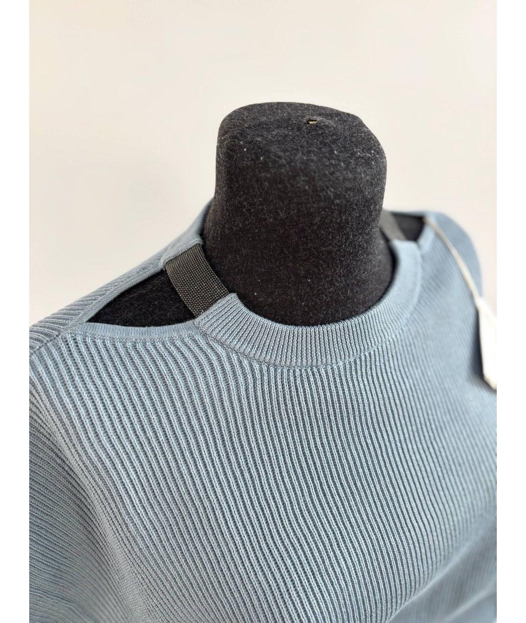BRUNELLO CUCINELLI Голубой хлопковый джемпер / свитер, фото 4