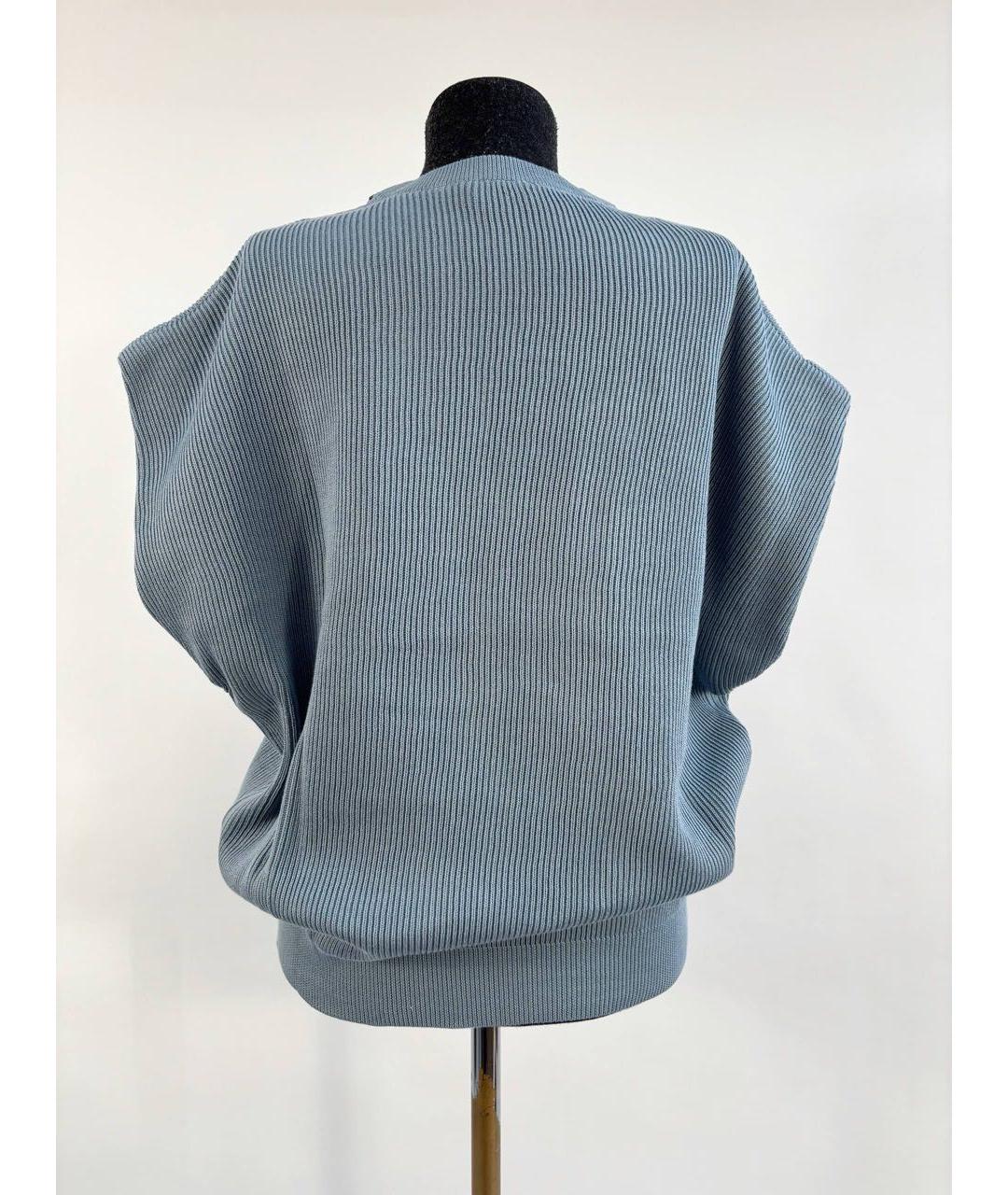 BRUNELLO CUCINELLI Голубой хлопковый джемпер / свитер, фото 2