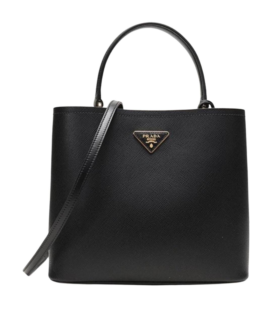 PRADA Черная кожаная сумка тоут, фото 1