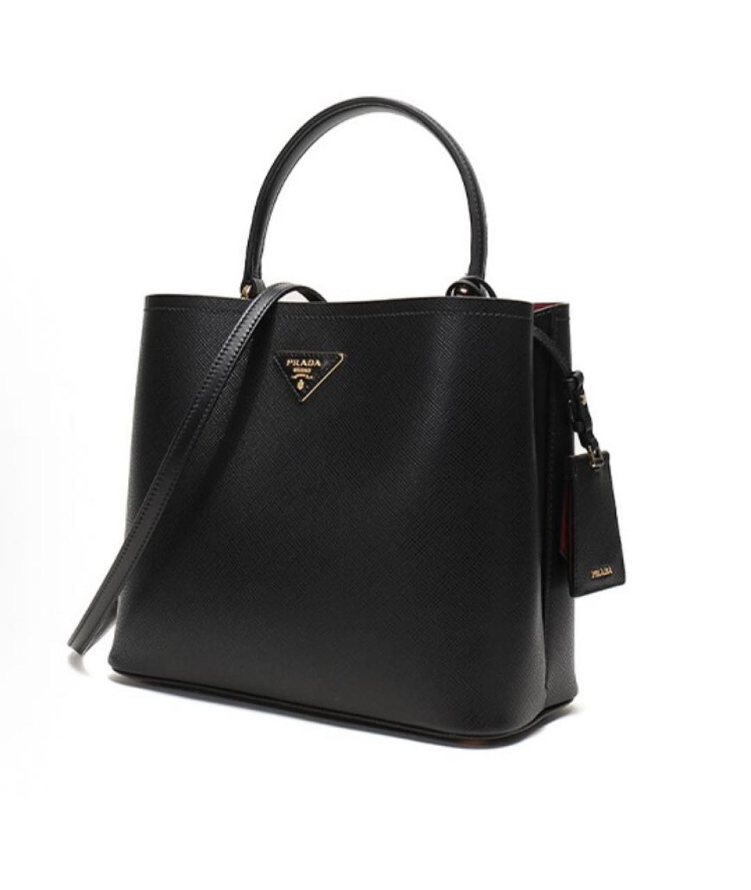 PRADA Черная кожаная сумка тоут, фото 6