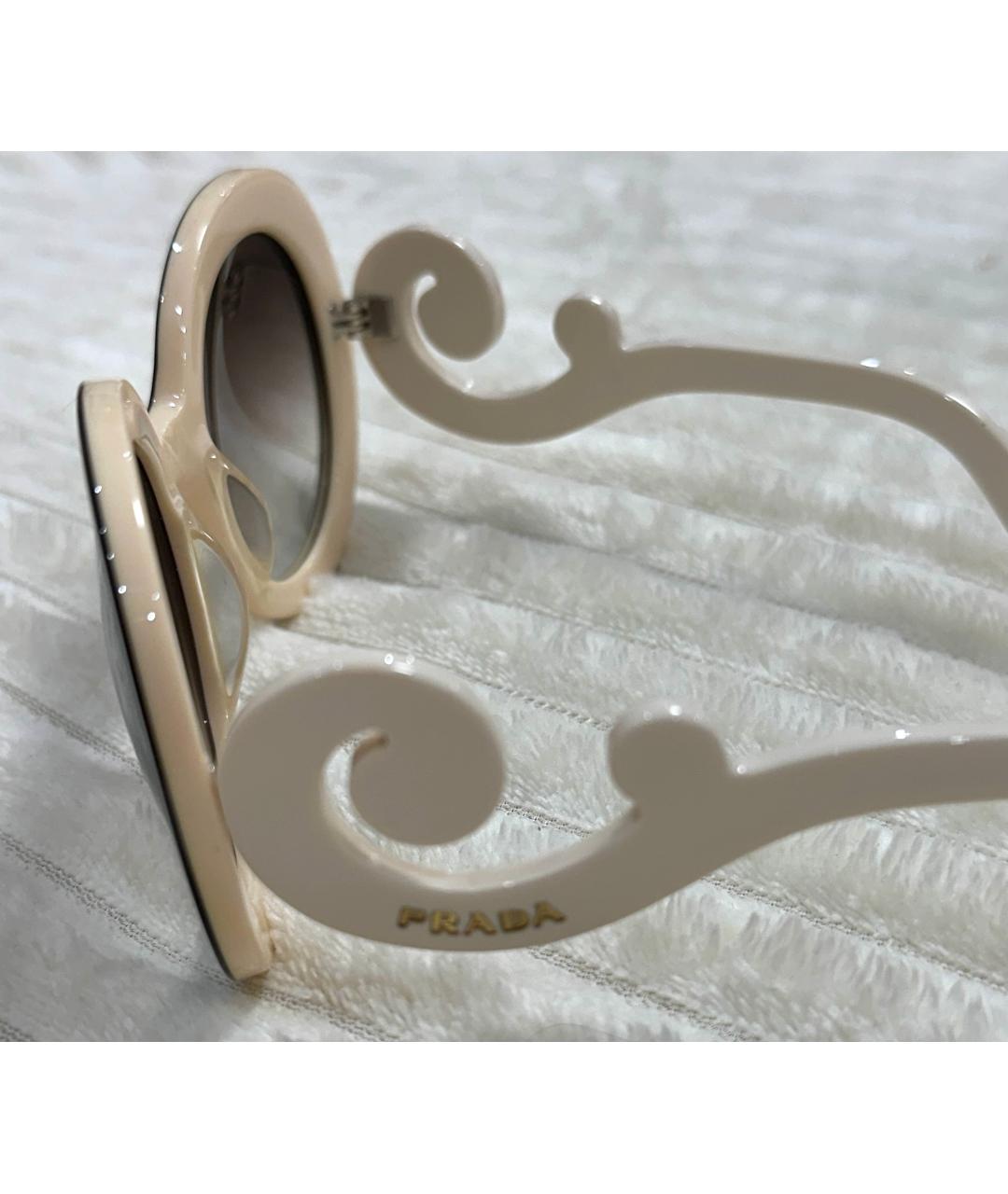 PRADA Белые пластиковые солнцезащитные очки, фото 3