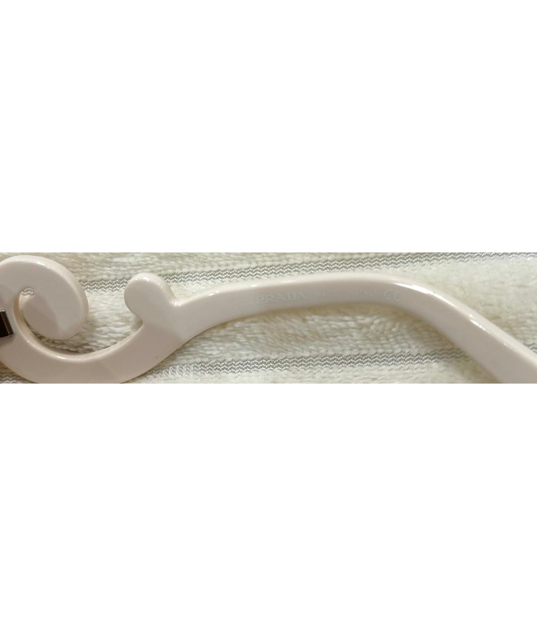 PRADA Белые пластиковые солнцезащитные очки, фото 4