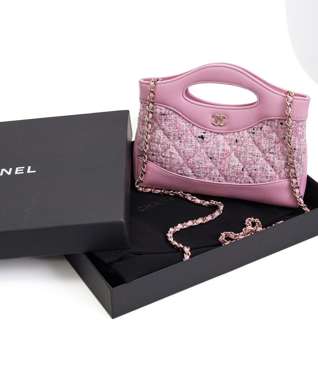 CHANEL Розовая кожаная сумка через плечо, фото 6