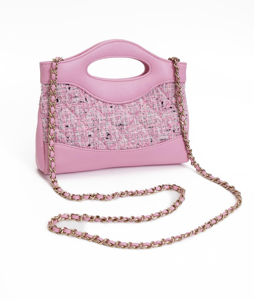 CHANEL Розовая кожаная сумка через плечо, фото 4