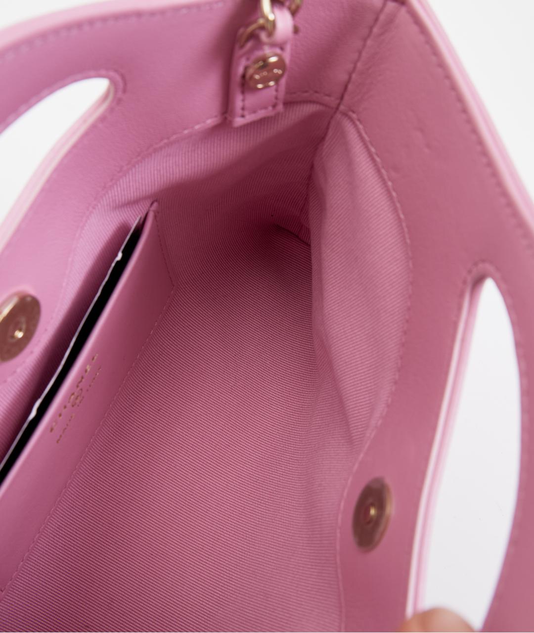 CHANEL Розовая кожаная сумка через плечо, фото 5