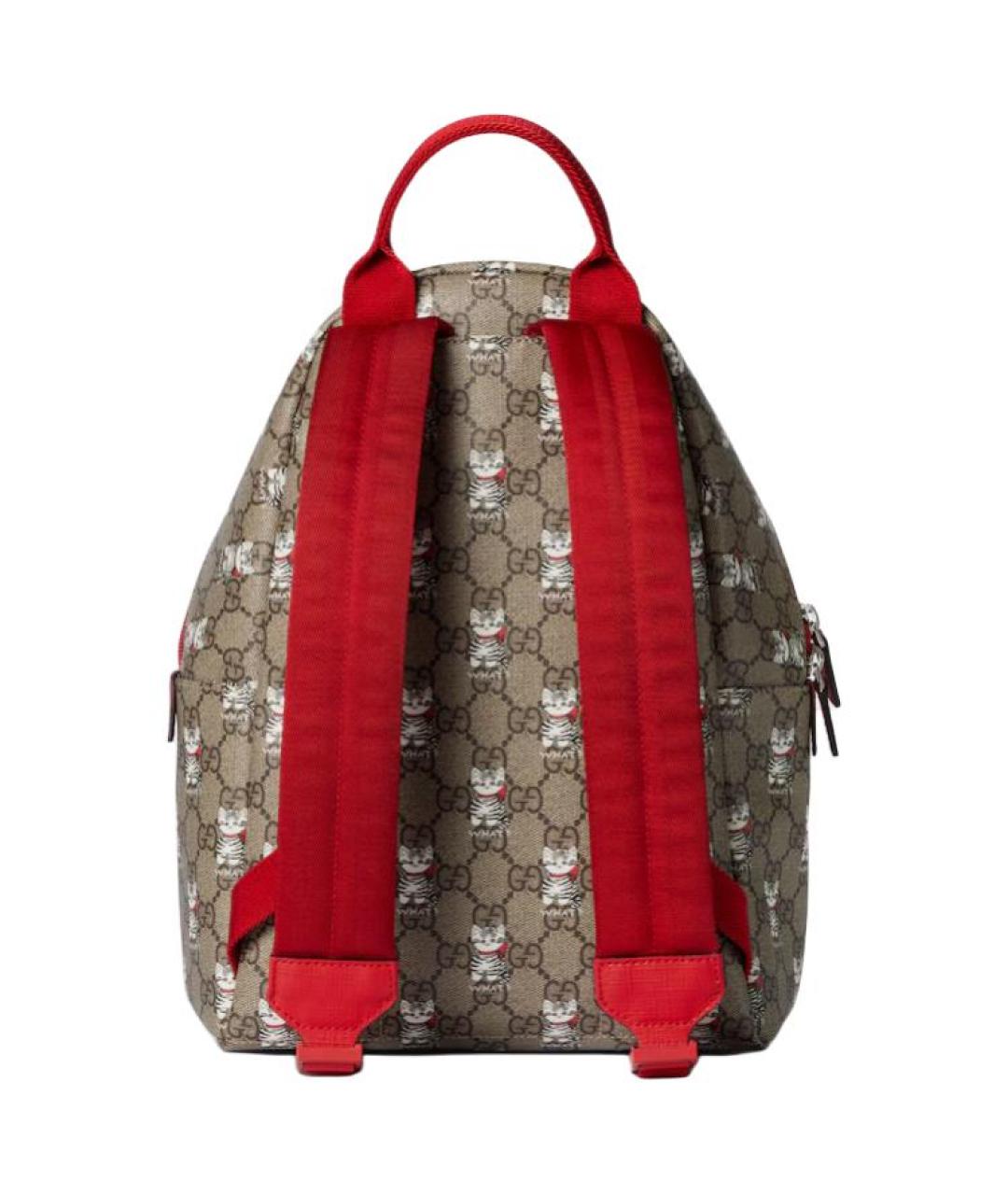GUCCI Бежевый рюкзак из канвы, фото 4