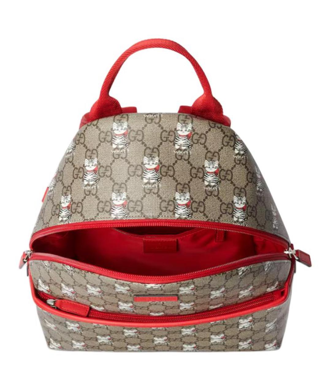 GUCCI Бежевый рюкзак из канвы, фото 5