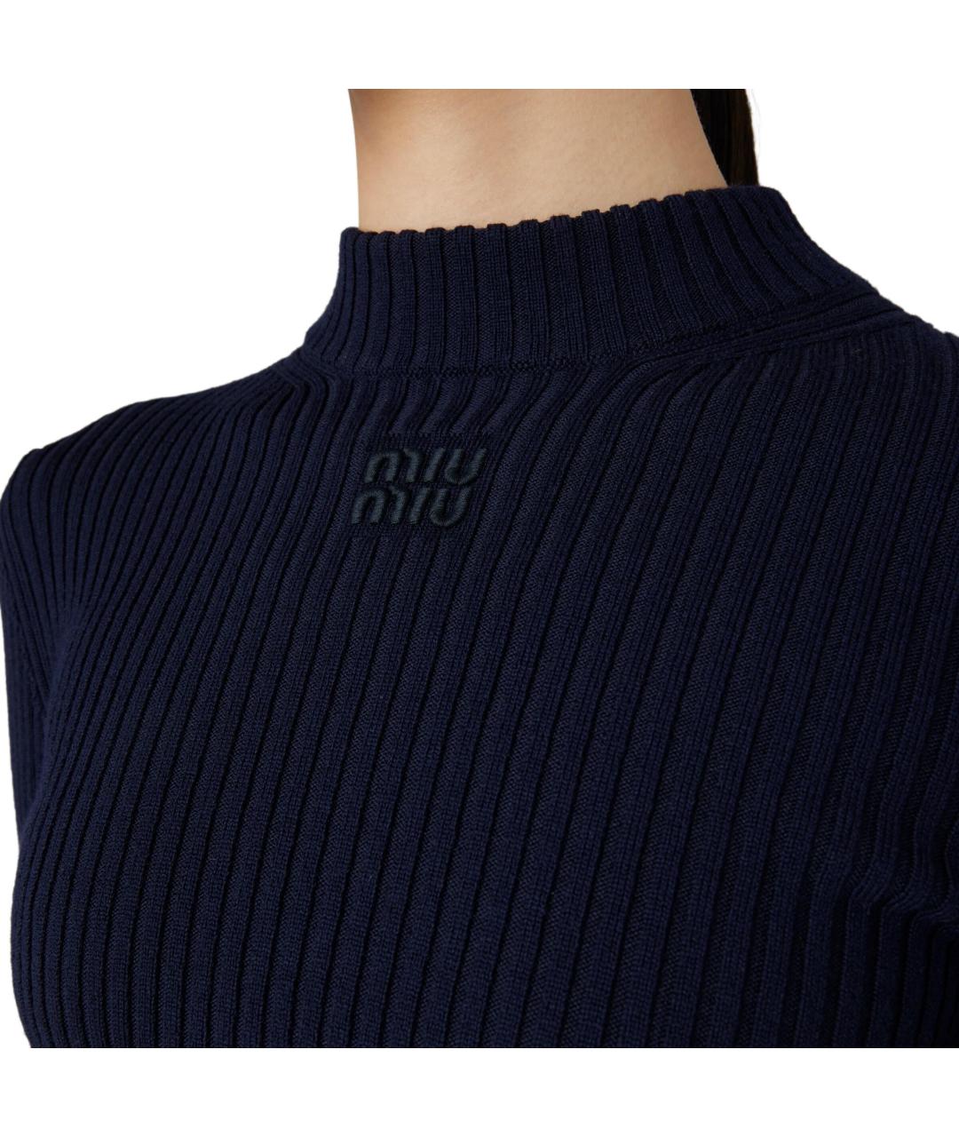 MIU MIU Темно-синий джемпер / свитер, фото 5