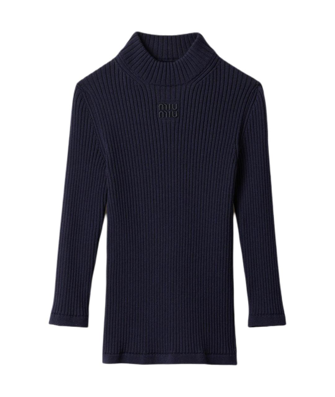 MIU MIU Темно-синий джемпер / свитер, фото 1