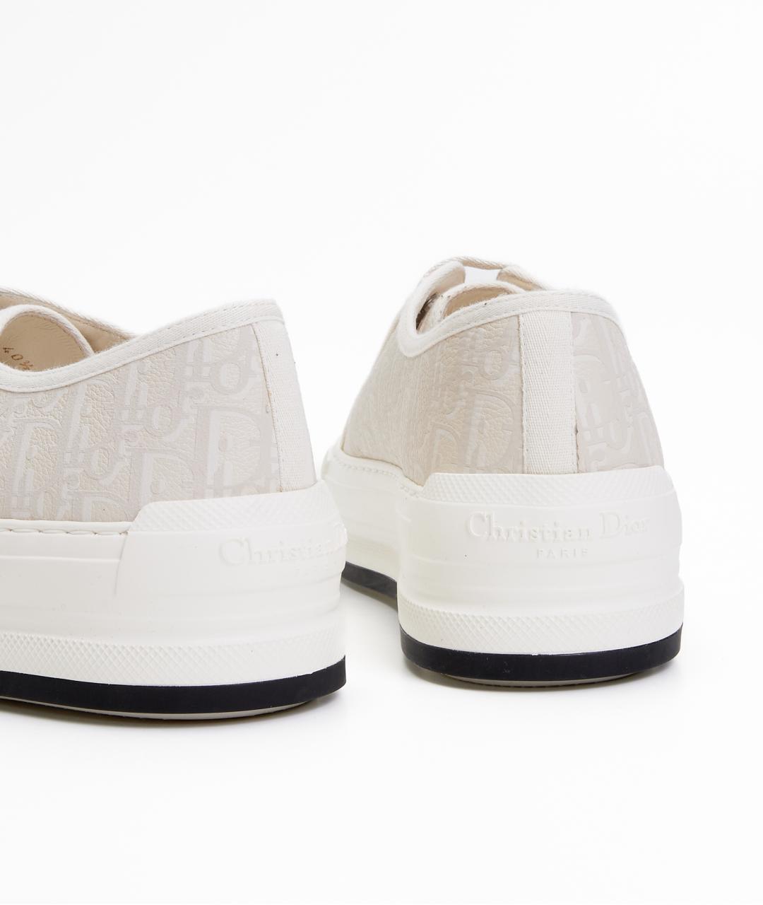 CHRISTIAN DIOR Бежевые текстильные кеды, фото 3