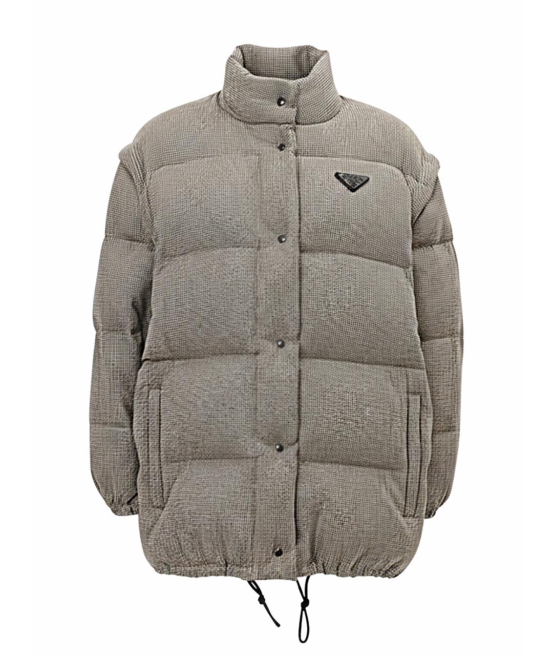 PRADA Бежевый шерстяной пуховик, фото 1