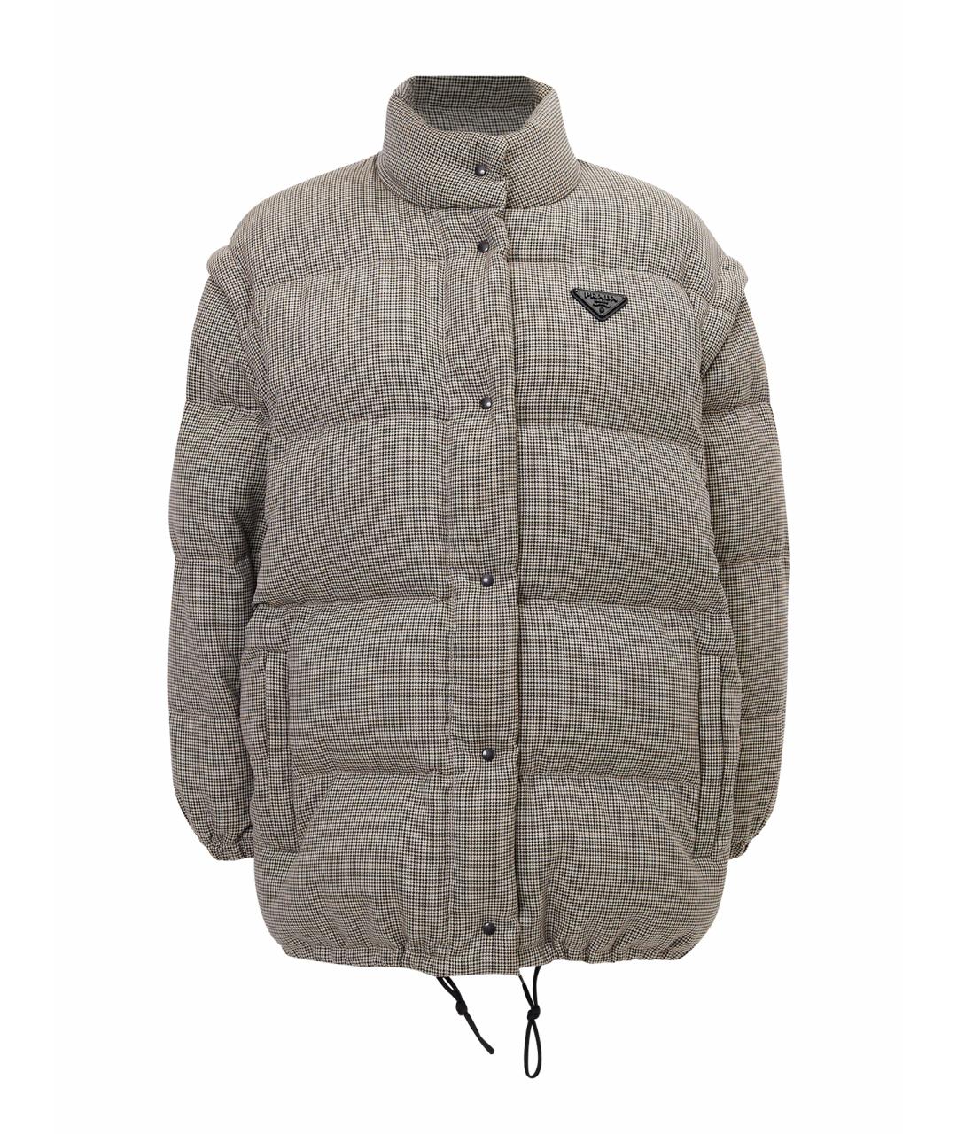 PRADA Бежевый шерстяной пуховик, фото 7