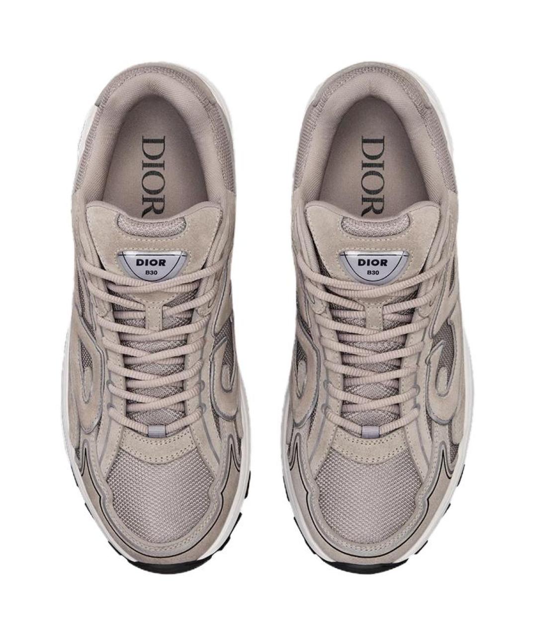 CHRISTIAN DIOR Серые кожаные кроссовки, фото 4