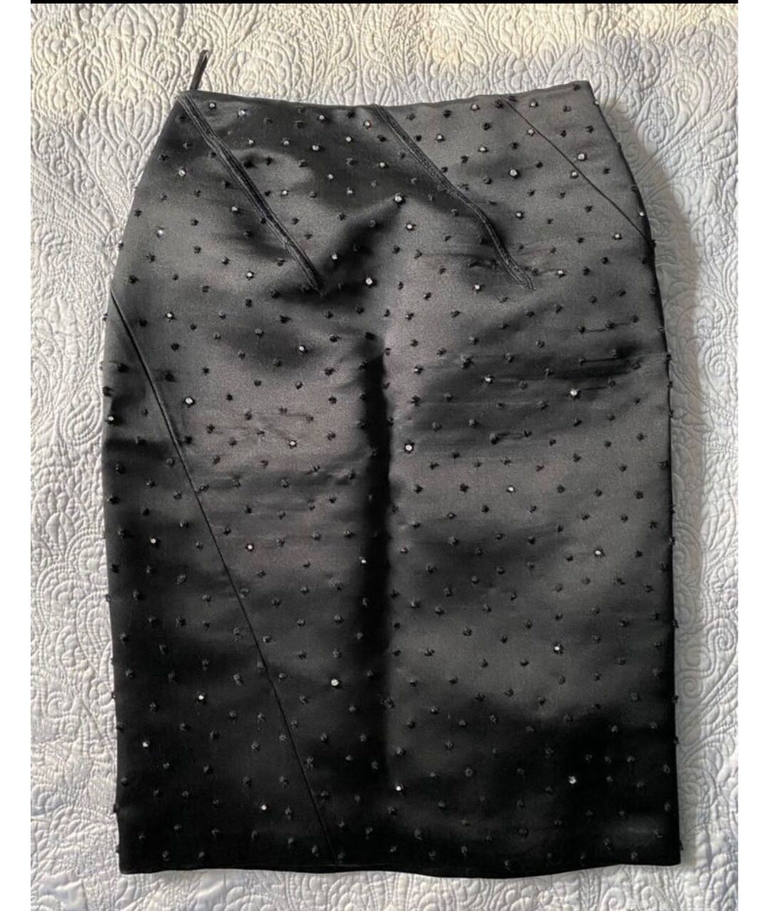 NINA RICCI Черная шелковая юбка миди, фото 7