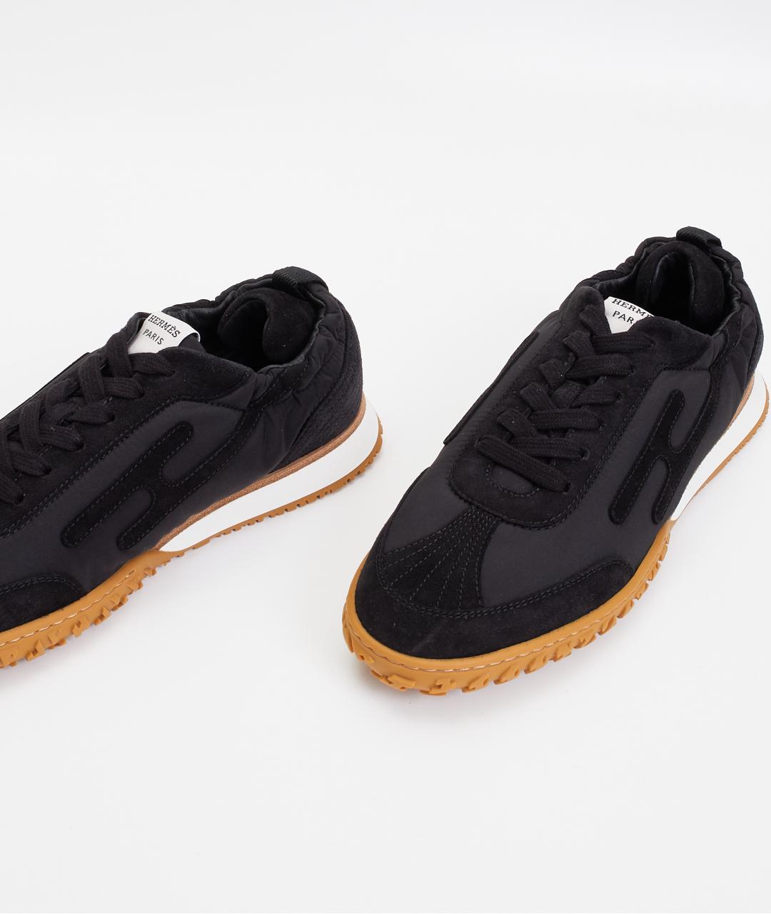 HERMES Черные замшевые кроссовки, фото 5