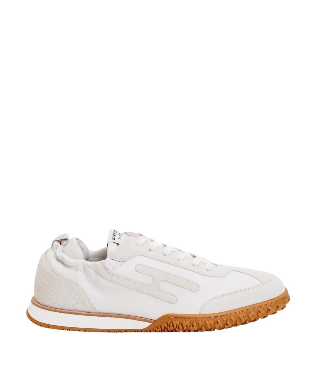 HERMES Белые замшевые низкие кроссовки / кеды, фото 1