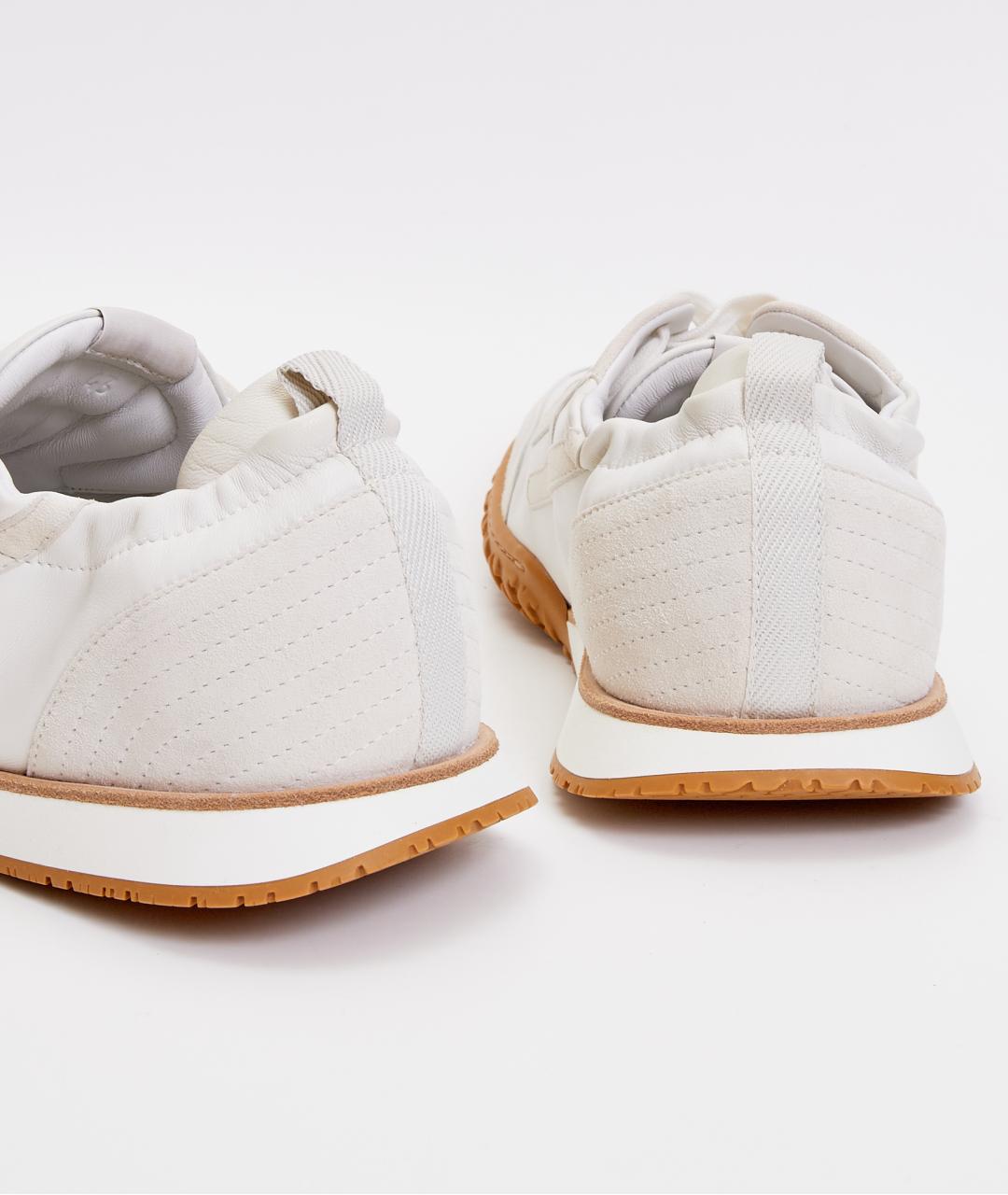 HERMES Белые замшевые низкие кроссовки / кеды, фото 7