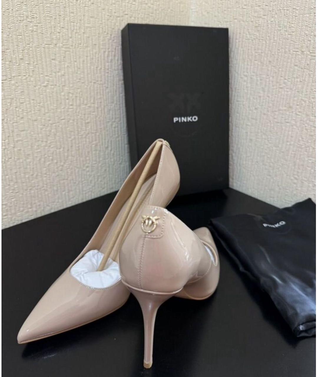PINKO Бежевые туфли из искусственной кожи, фото 7