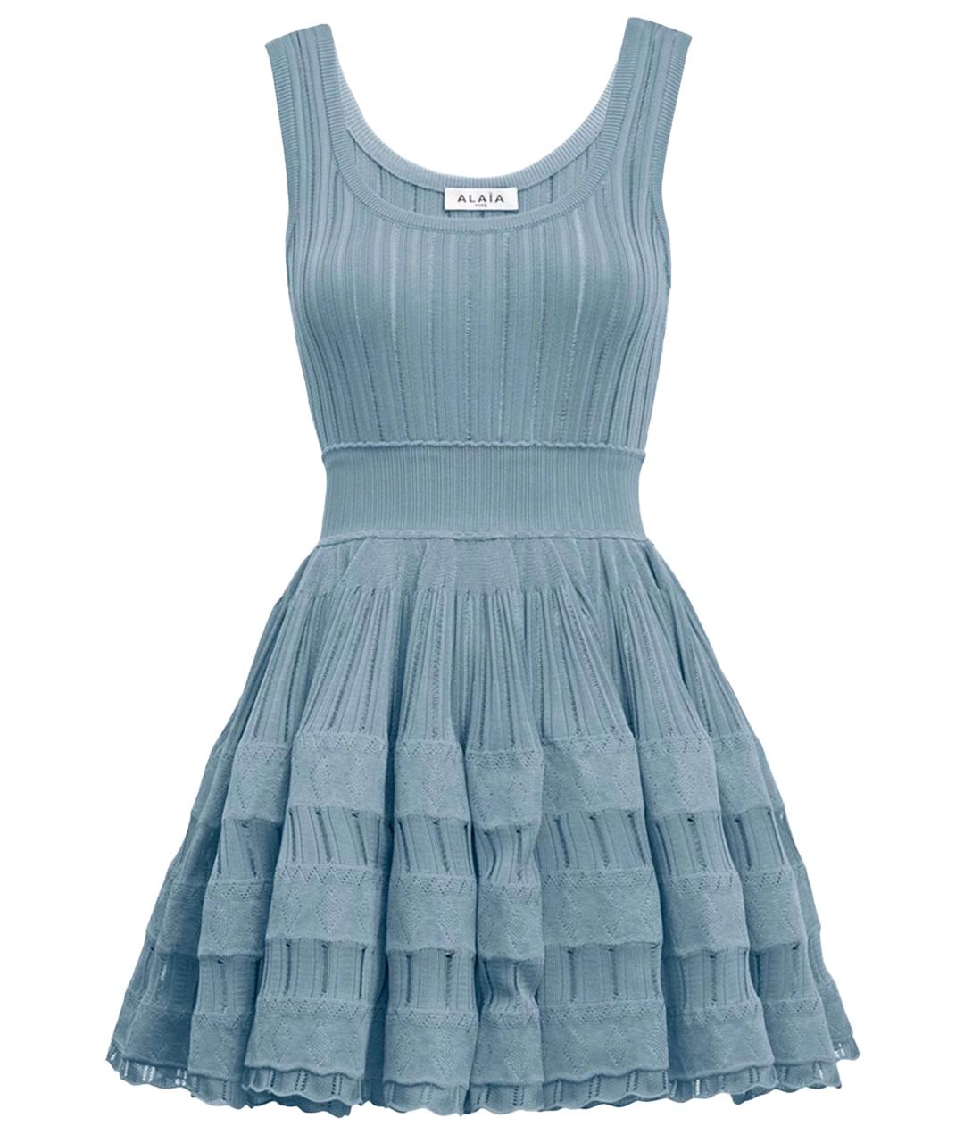 ALAIA Голубое вискозное коктейльное платье, фото 1