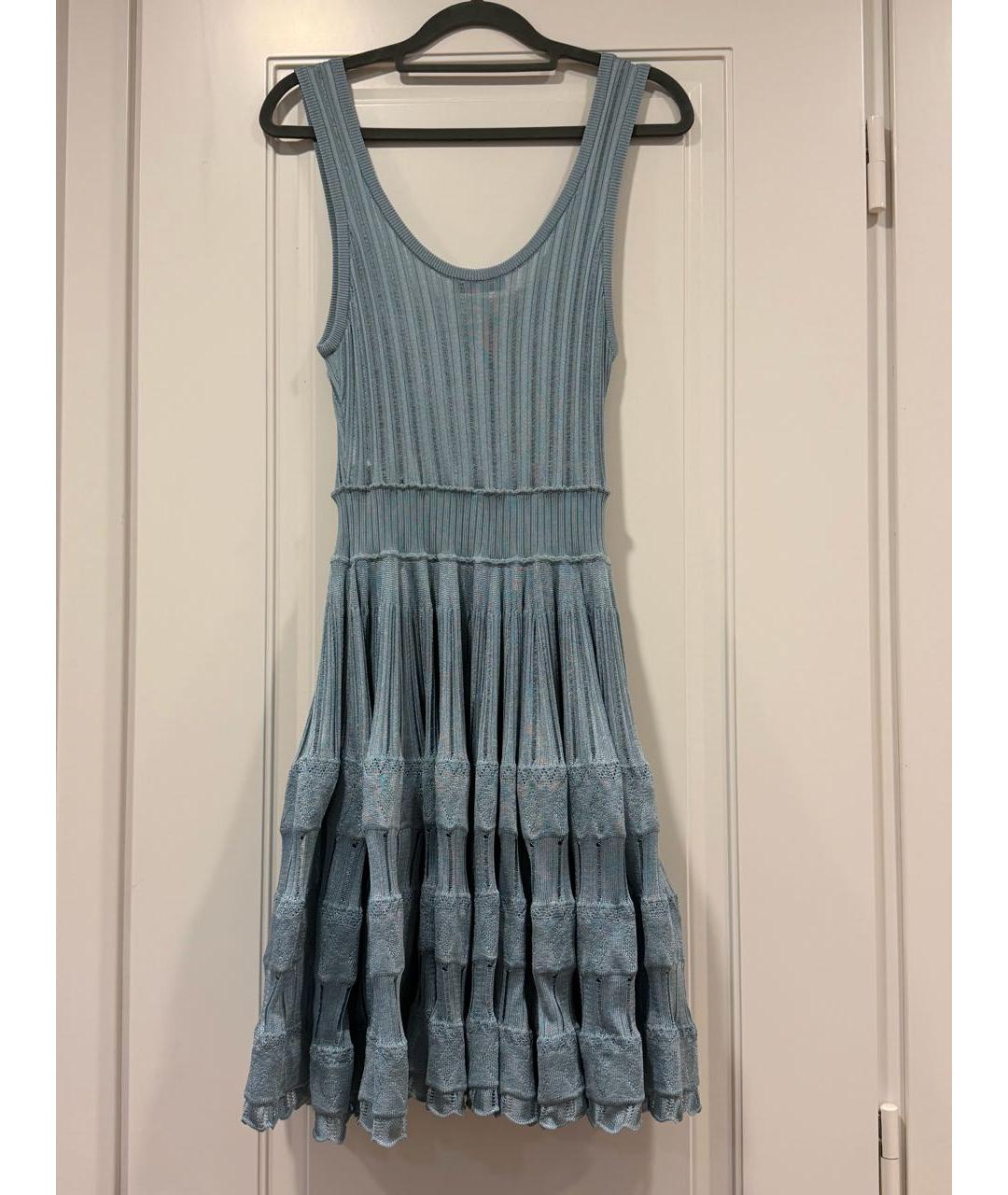 ALAIA Голубое вискозное коктейльное платье, фото 2