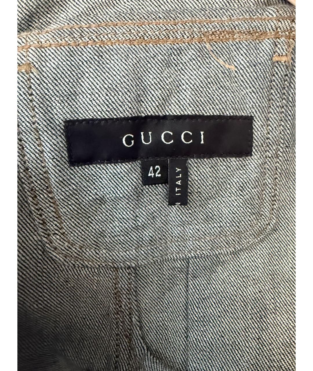 GUCCI Темно-синий деним костюм с брюками, фото 3