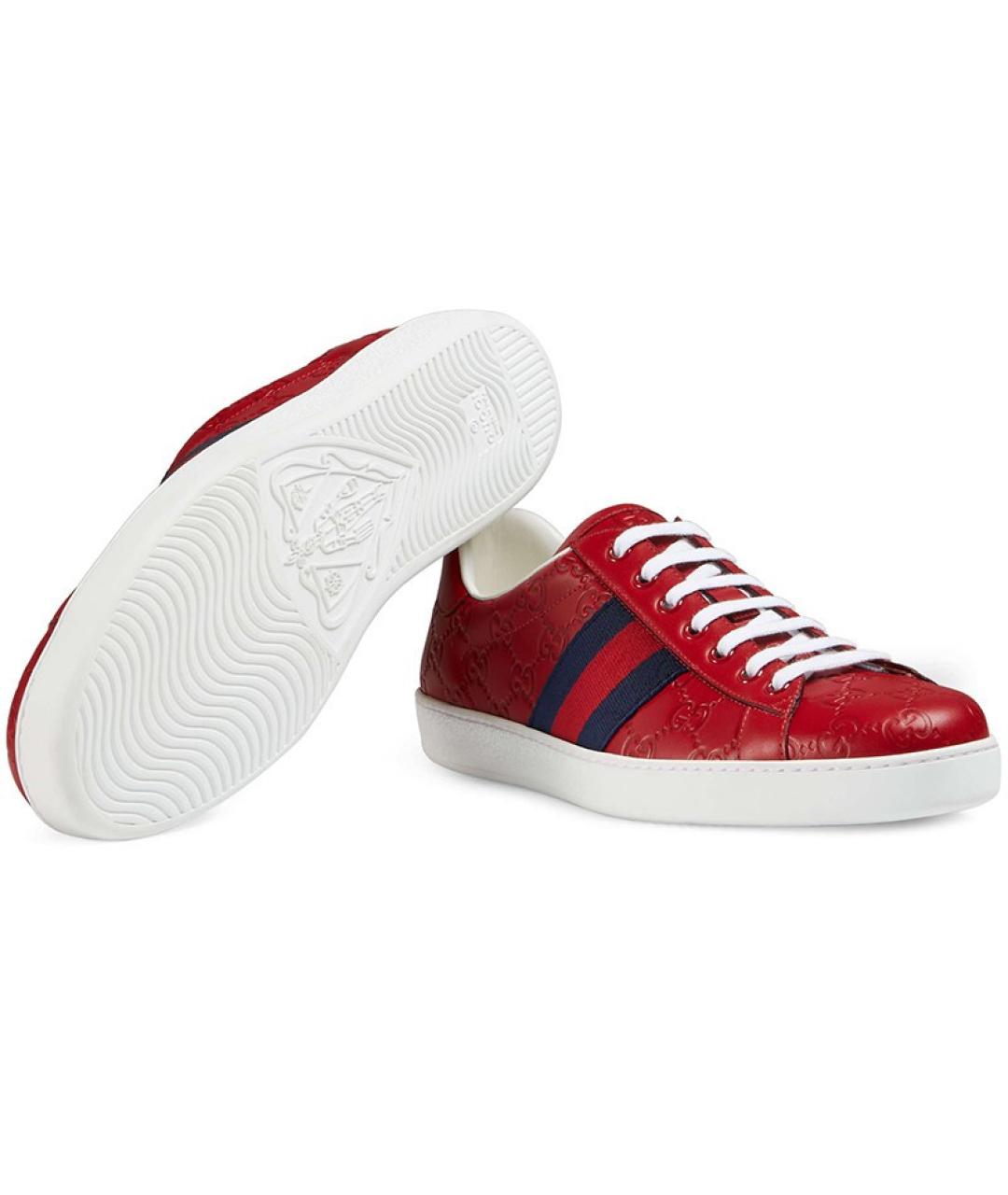 GUCCI Красные низкие кроссовки / кеды, фото 5