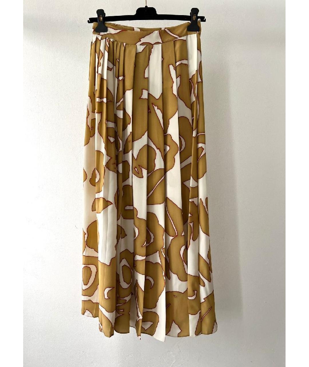 LORO PIANA Золотая юбка макси, фото 7