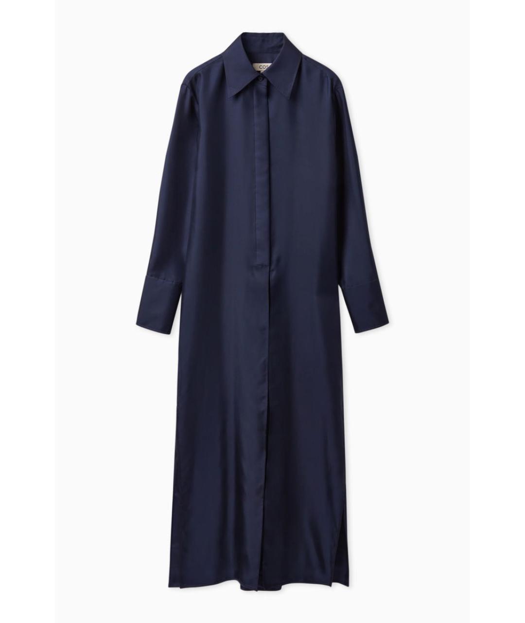 COS Темно-синий шелковый тренч/плащ, фото 6