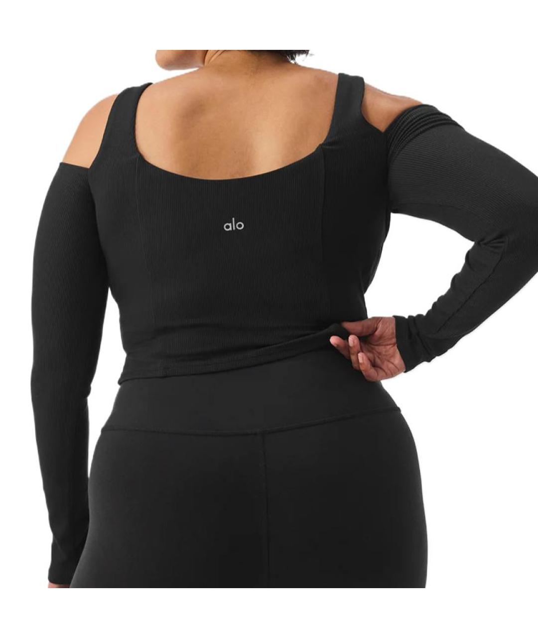 ALO YOGA Черная майка, фото 2