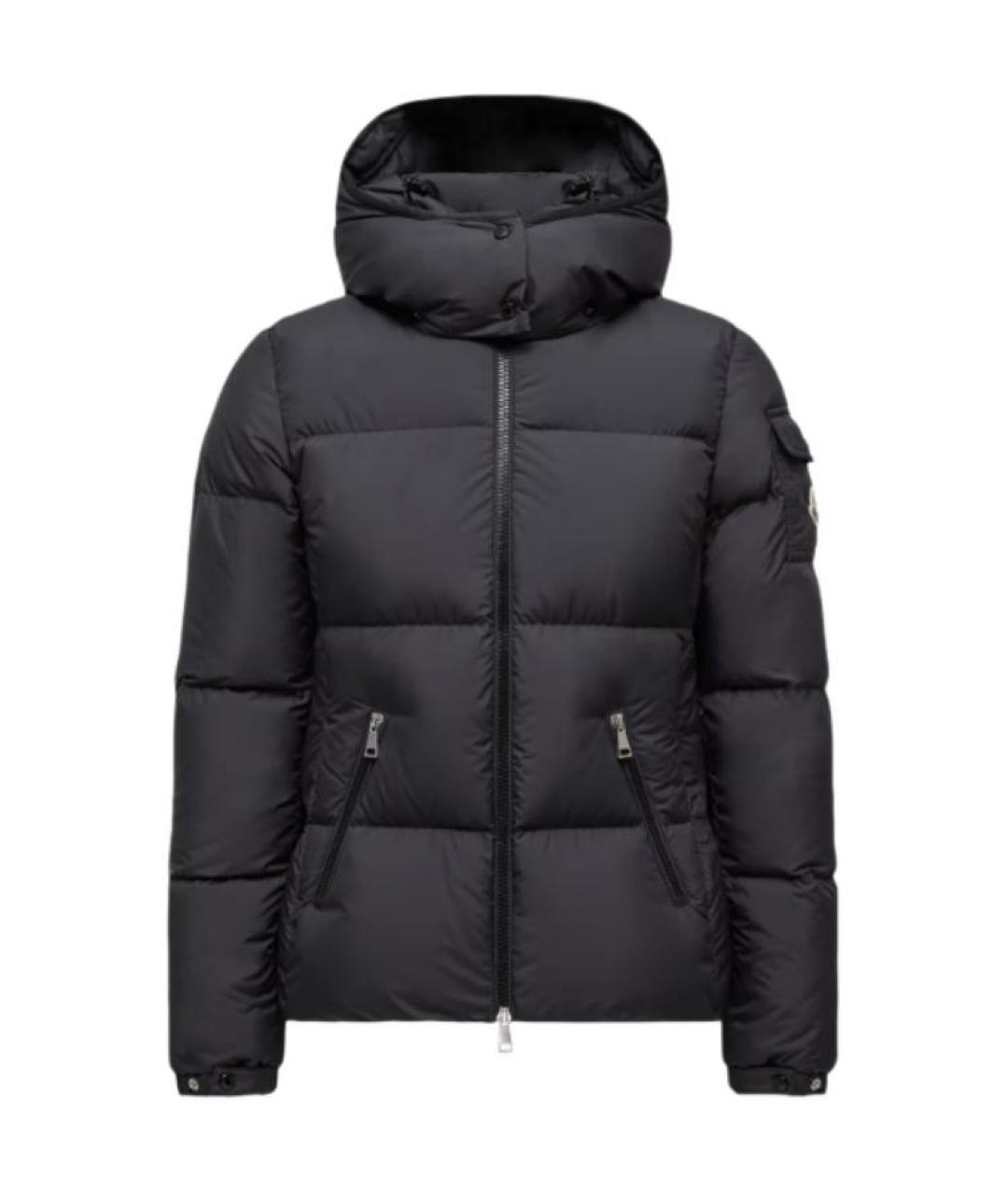 MONCLER Черный полиэстеровый пуховик, фото 1