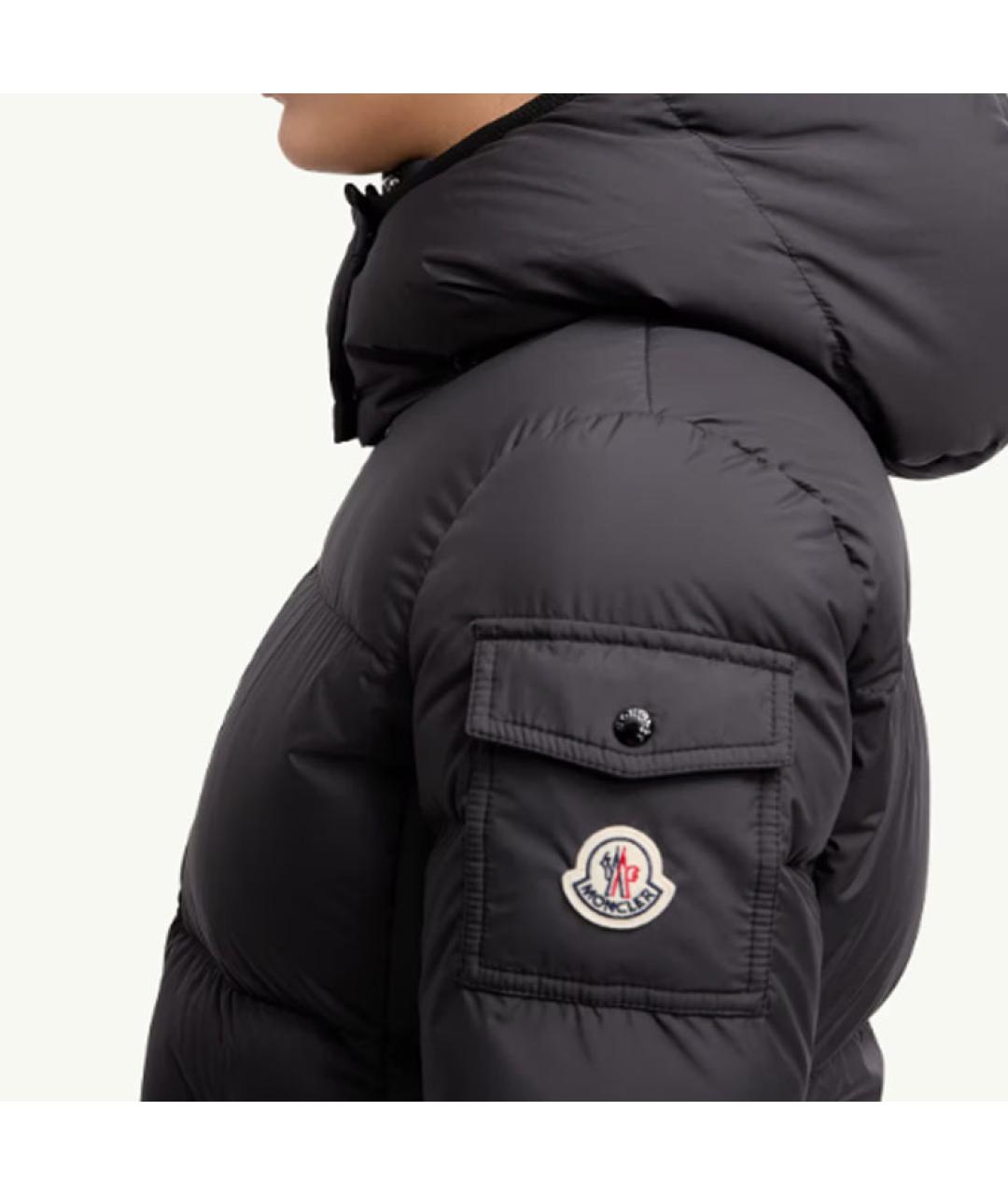 MONCLER Черный полиэстеровый пуховик, фото 5