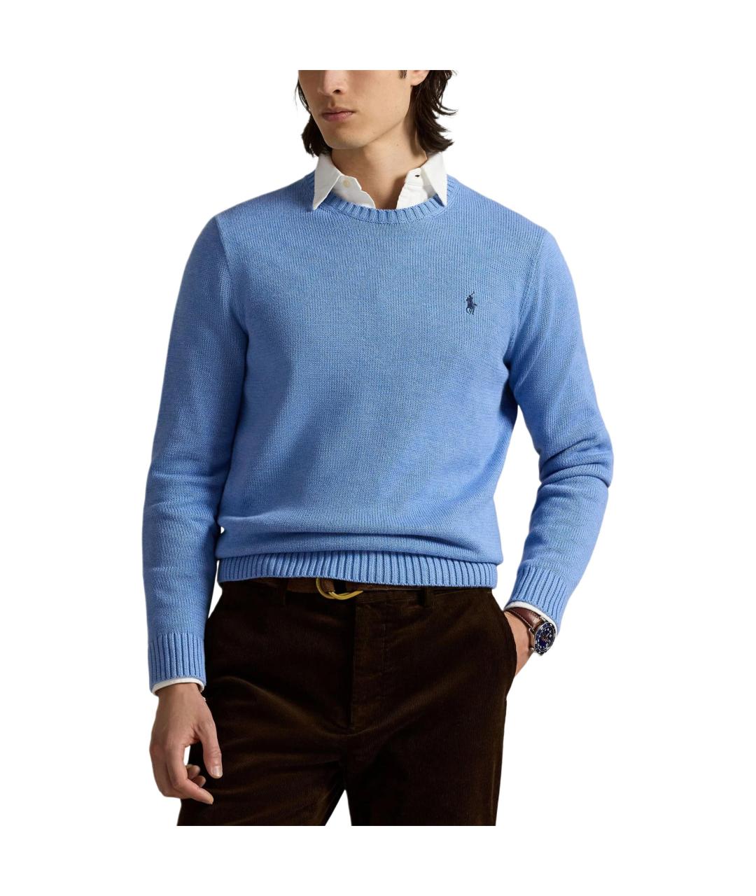 POLO RALPH LAUREN Синий хлопковый джемпер / свитер, фото 3