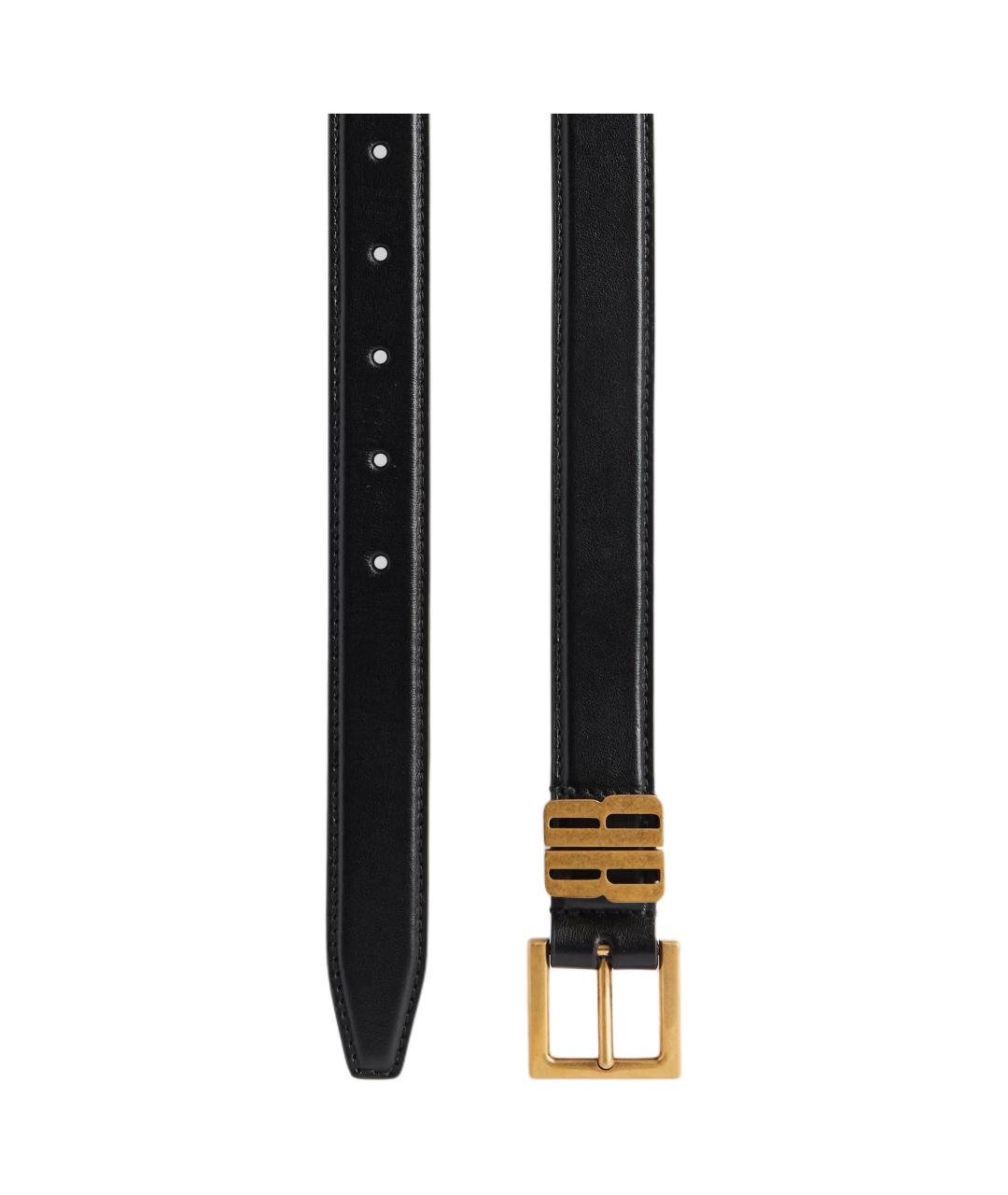 BALENCIAGA Черный кожаный ремень, фото 2