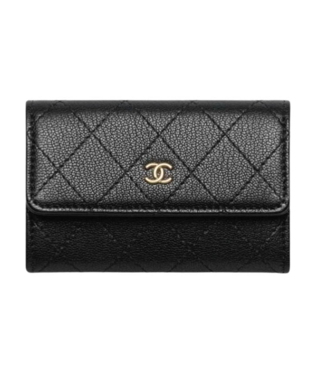 CHANEL Черный кожаный кардхолдер, фото 1