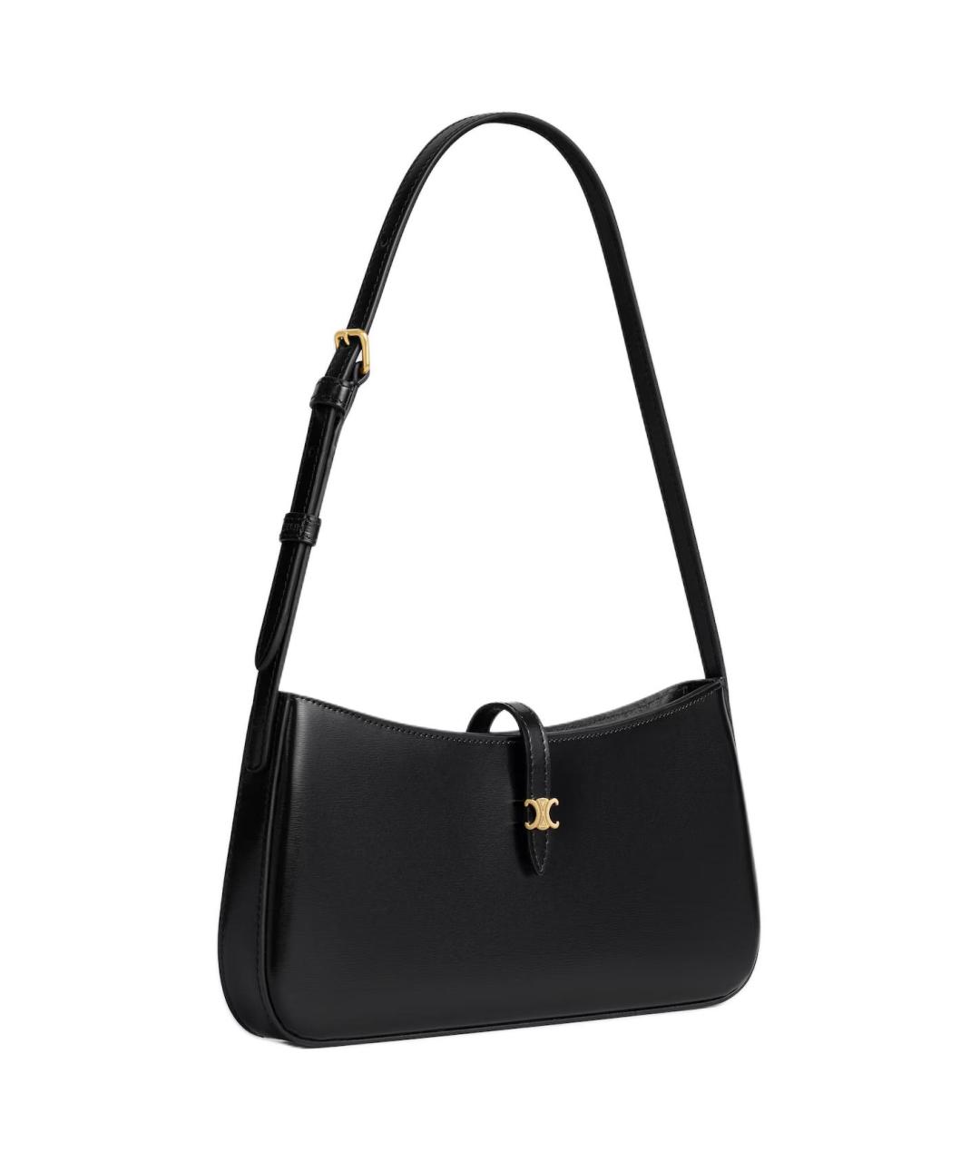 CELINE Черная кожаная сумка через плечо, фото 2