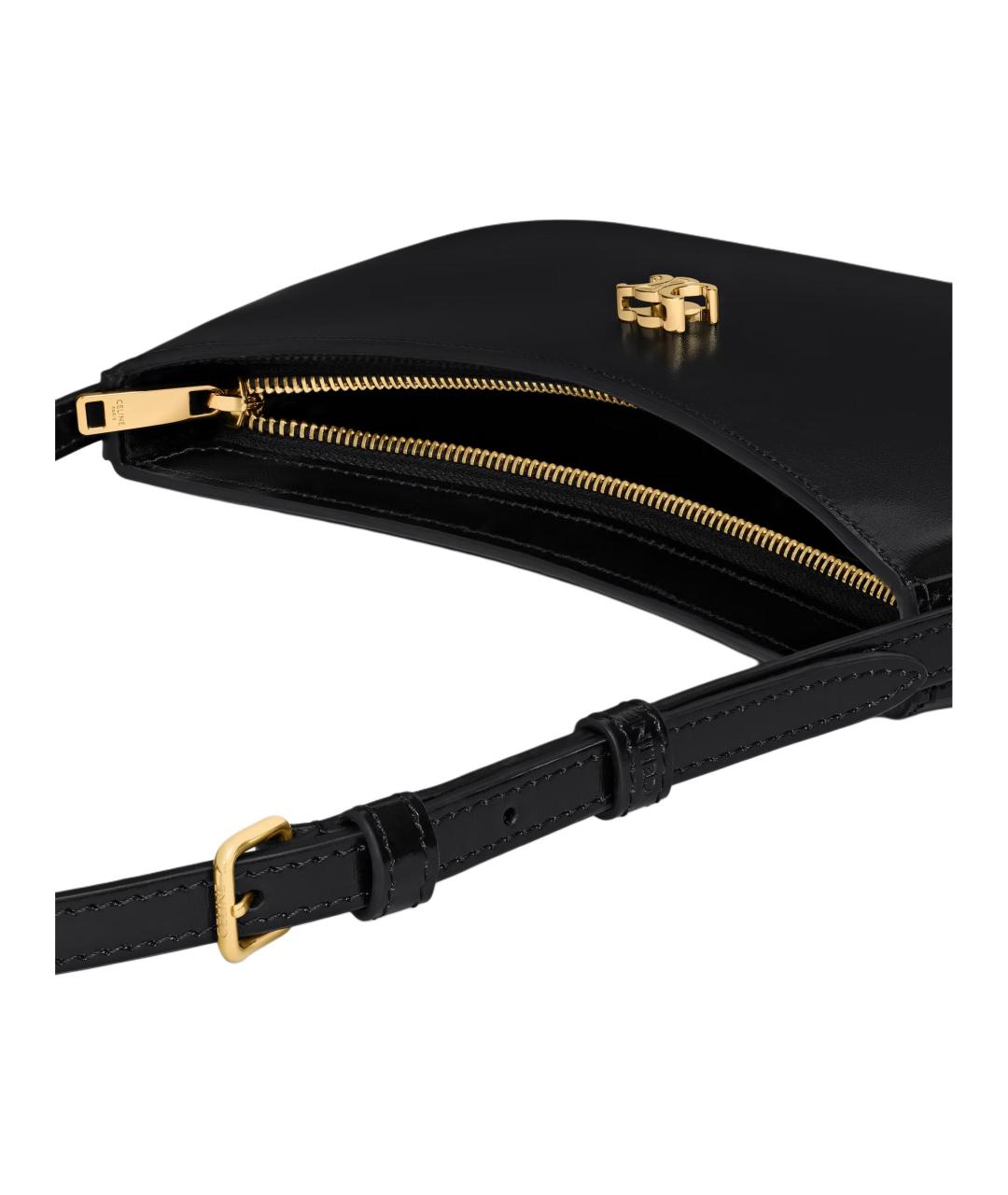 CELINE Черная кожаная сумка через плечо, фото 4