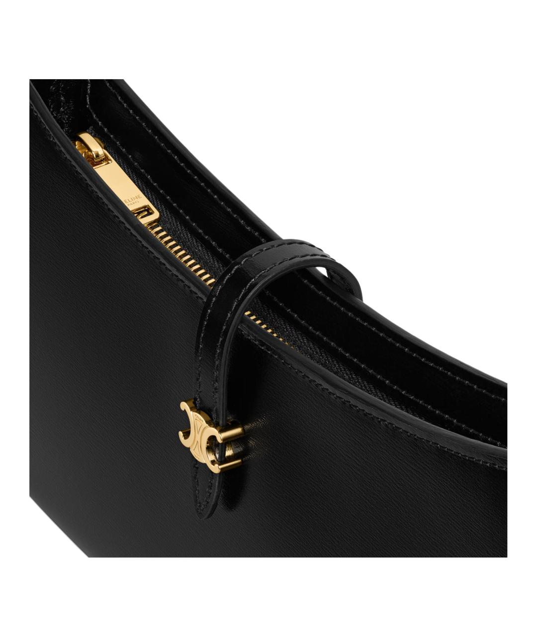 CELINE Черная кожаная сумка через плечо, фото 5