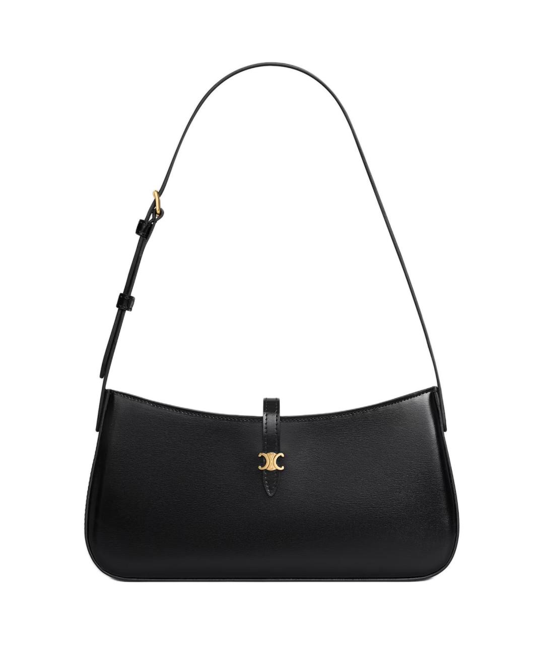 CELINE Черная кожаная сумка через плечо, фото 1