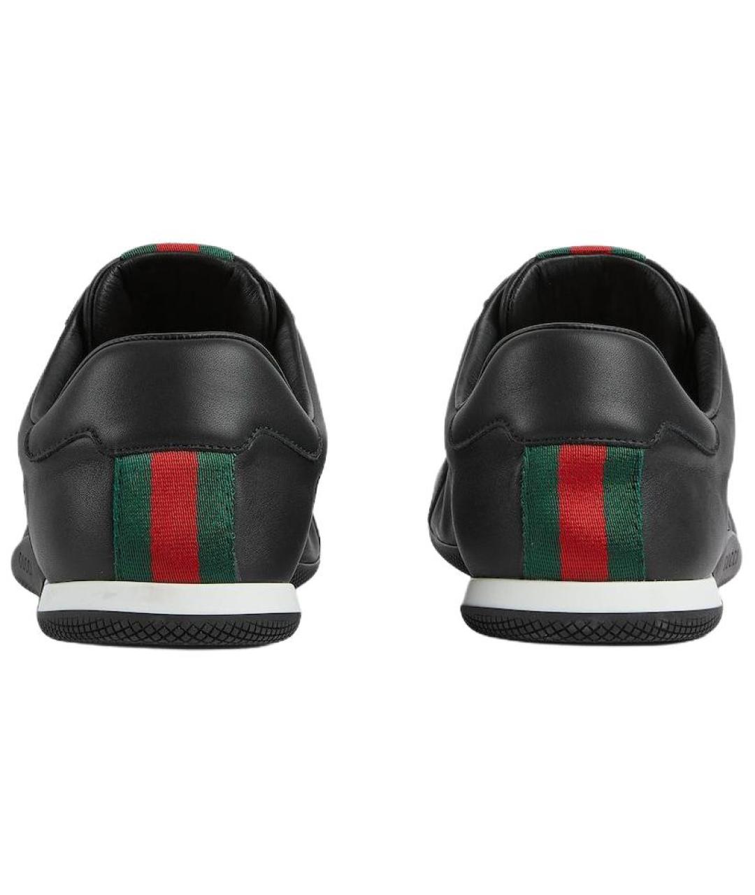 GUCCI Черные кожаные низкие кроссовки / кеды, фото 5