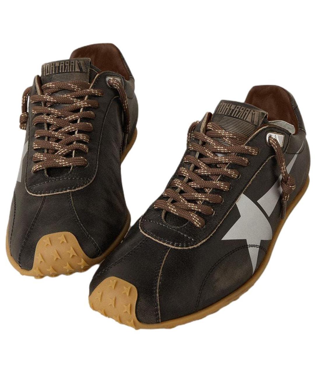 GOLDEN GOOSE DELUXE BRAND Черные кожаные низкие кроссовки / кеды, фото 3