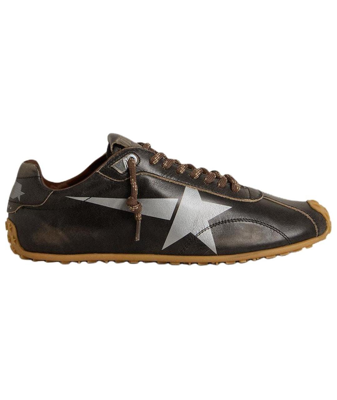 GOLDEN GOOSE DELUXE BRAND Черные кожаные низкие кроссовки / кеды, фото 1