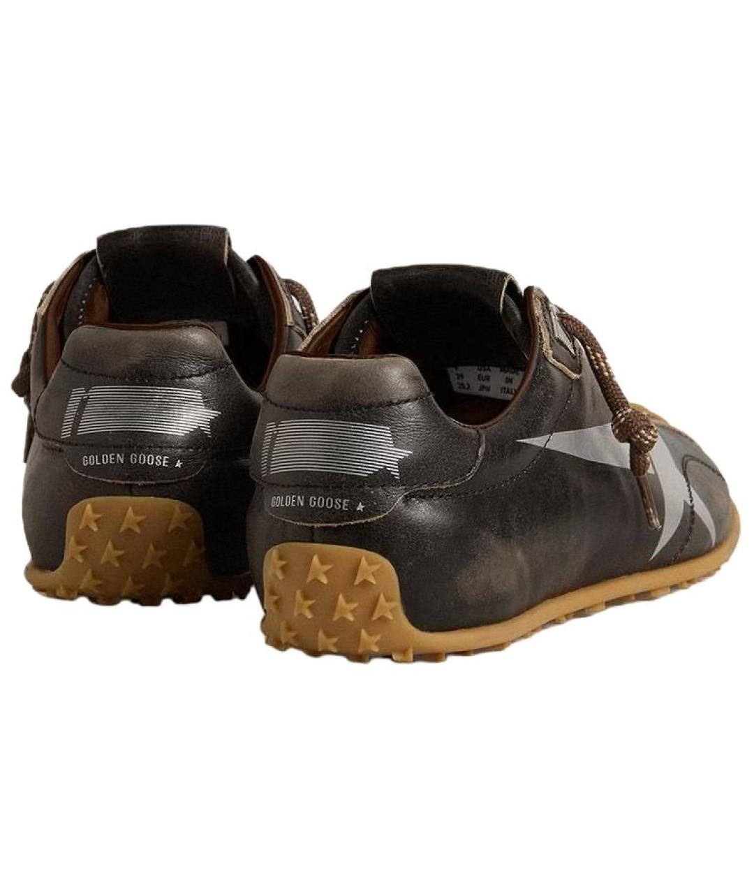 GOLDEN GOOSE DELUXE BRAND Черные кожаные низкие кроссовки / кеды, фото 5