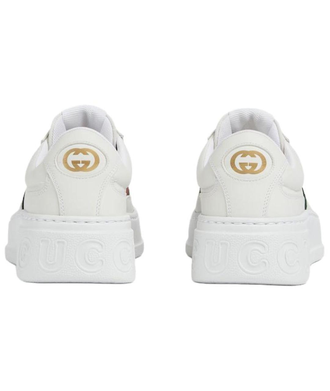 GUCCI Белые кожаные кеды, фото 5