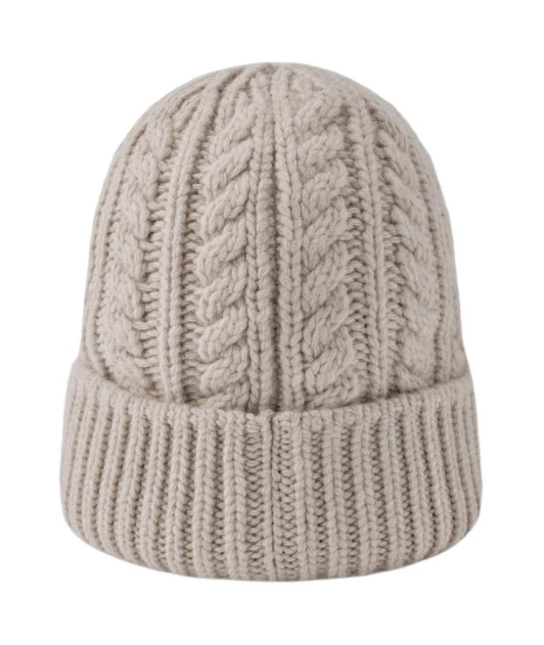 LOUIS VUITTON Бежевая шерстяная шапка, фото 2