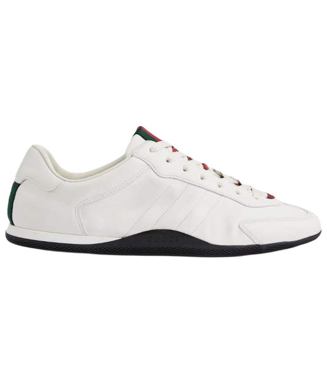 GUCCI Белые кожаные низкие кроссовки / кеды, фото 1