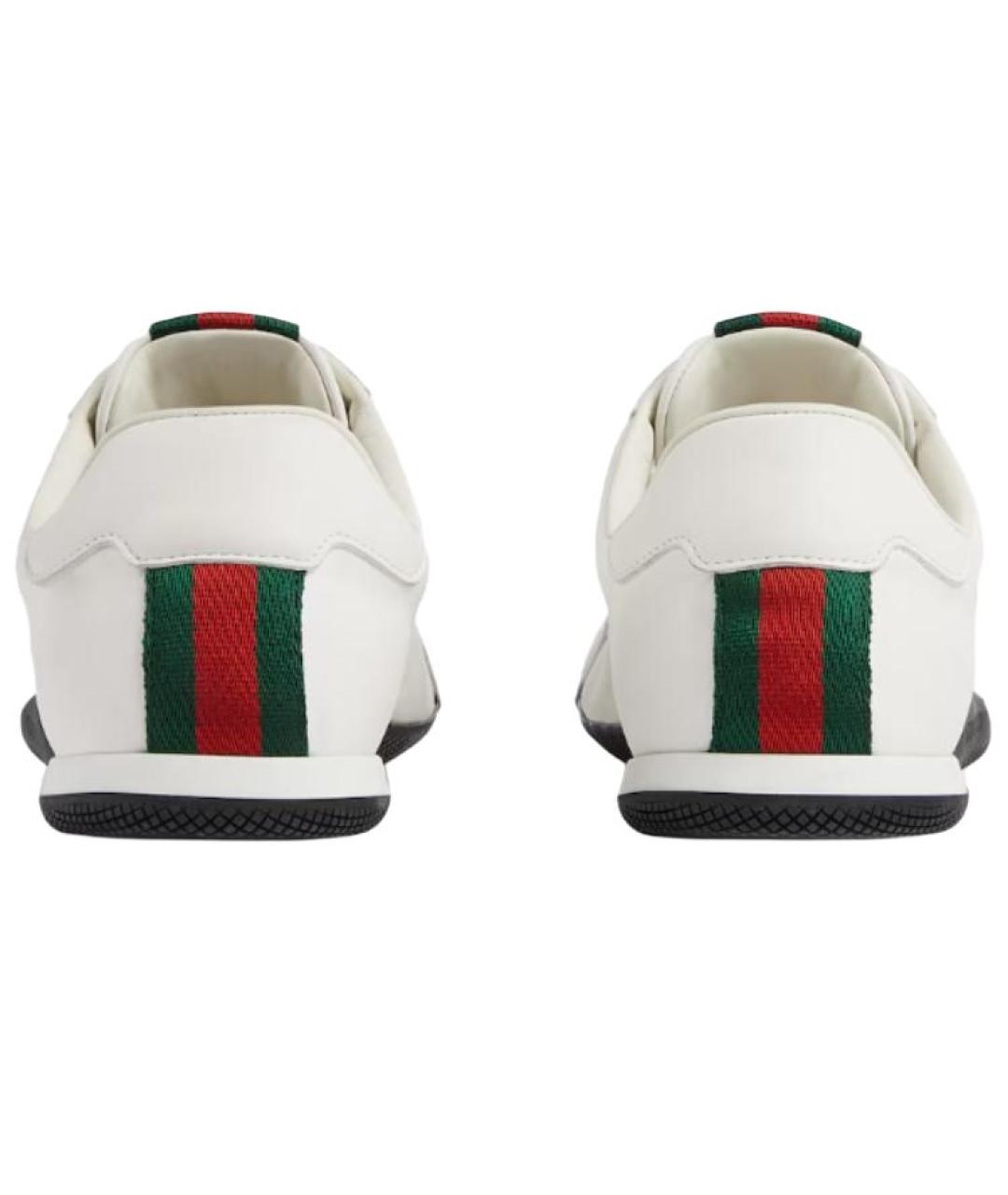 GUCCI Белые кожаные низкие кроссовки / кеды, фото 5