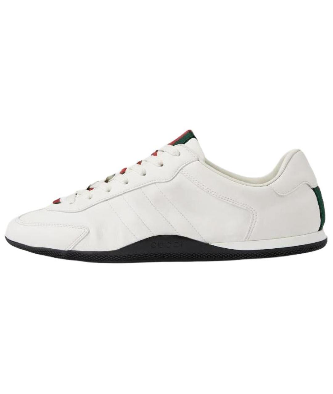 GUCCI Белые кожаные низкие кроссовки / кеды, фото 2