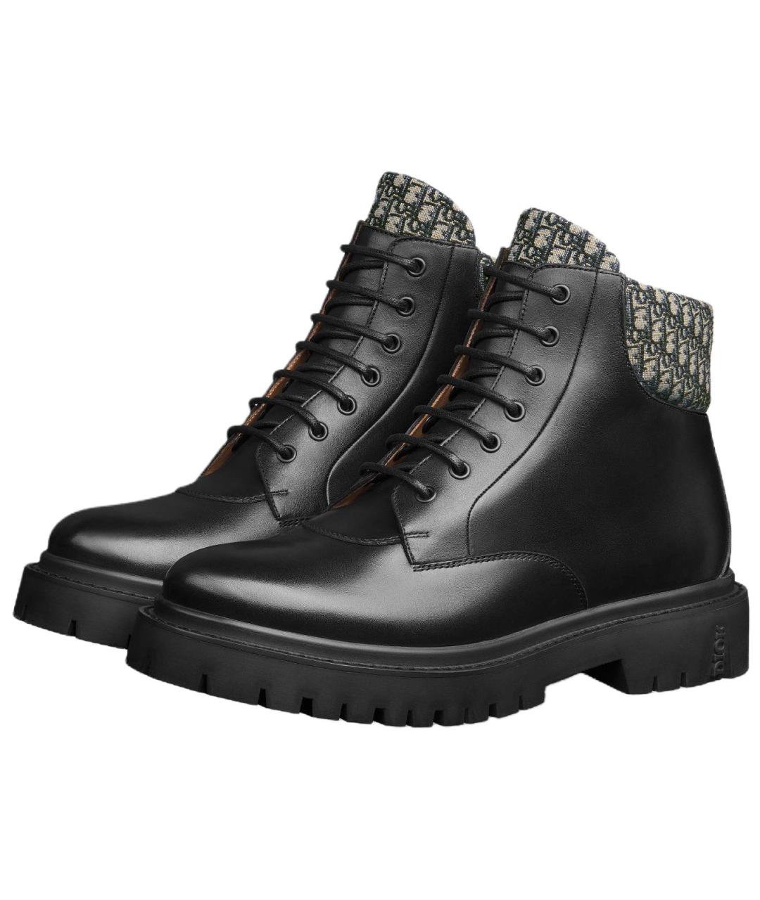 CHRISTIAN DIOR Черные кожаные высокие ботинки, фото 5