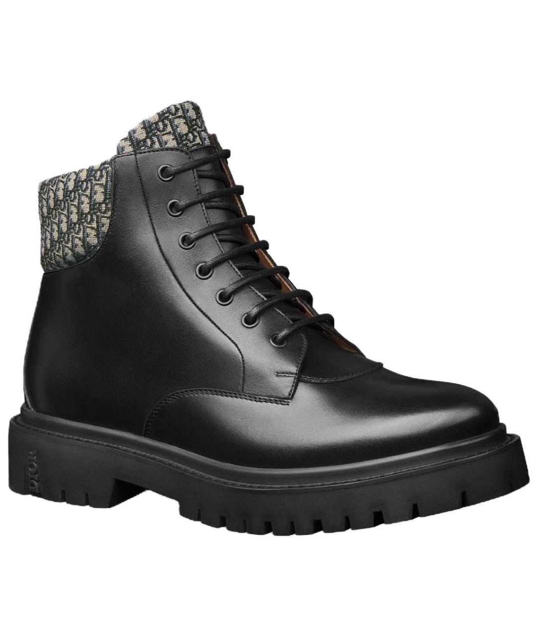 CHRISTIAN DIOR Черные кожаные высокие ботинки, фото 3