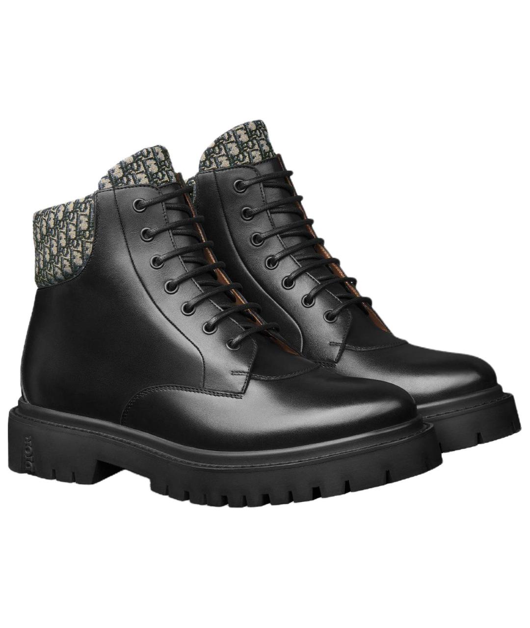 CHRISTIAN DIOR Черные кожаные высокие ботинки, фото 4